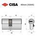 Цилиндр CISA ASIX P8 80 (35*45) никель матовый 3 ключа