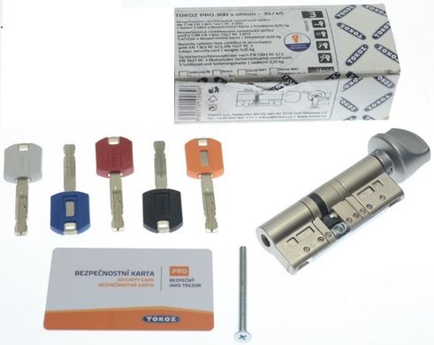 Цилиндр TOKOZ PRO 120 60x60Т (Никель мат.) ключ/тумблер