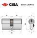 Цилиндр CISA C2000 80 (40*40) никель матовый 3 ключа