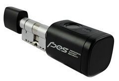 Электронный цилиндр PES Cylinder 3 со сканером отпечатков пальца черный 70 мм 35/35