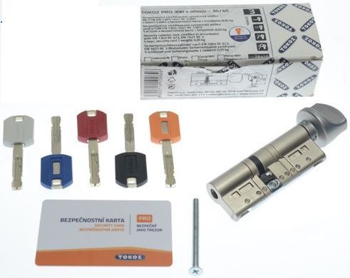 Цилиндр TOKOZ PRO 80 35x45Т (Никель мат.) ключ/тумблер