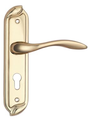 SIBA Ручка дверна МІСТІ на планці PZ - 62 мм темне золото (90 90)
