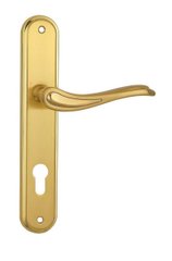 SIBA Ручка дверна MODENA на планці PZ - 85 мм мат.золото - поліров.золото (30 10)