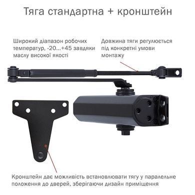 Доводчик RYOBI D-1554 UNIV до 80кг FIRE Серый Антрацит