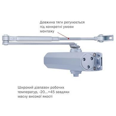 Доводчик RYOBI D-2055V BC STD до 100кг FIRE Серый