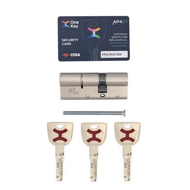 Цилиндр CISA AP4 S 80 (30*50) никель матовый 3 ключа