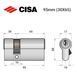 Цилиндр CISA C2000 95 (30*65) никель матовый 3 ключа