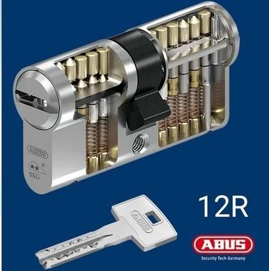 Цилиндр Abus X12R 125 (55x70) ключ-ключ матовый хром