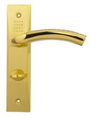 SIBA Ручка дверна BARI на планці WC - 62 мм мат.золото - поліров.золото (29 09)