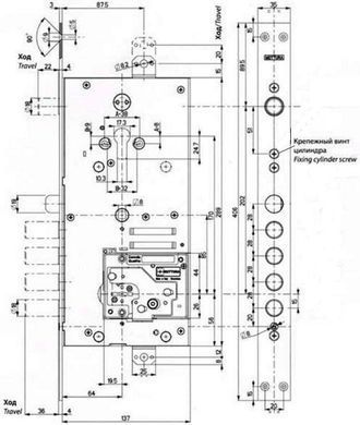 Врізний замок Mottura 54.J939 My Key Двосистемний Правий (хром накладки)