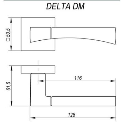 Ручки дверні FUARO DELTA DM SN/CP-3 матовий нікель/хром