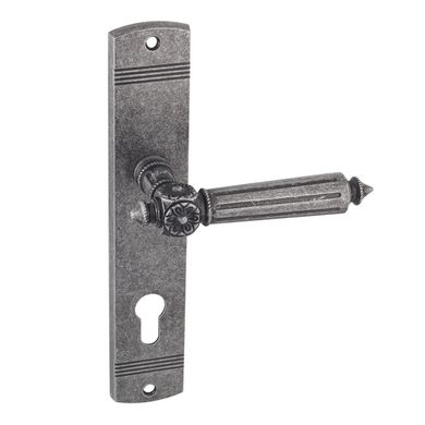 SIBA Ручка дверна RIMINI на планці PZ - 85 мм антічне срібло матовое (84 84)