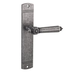 SIBA Ручка дверна RIMINI на планці гладка антічне срібло матовое (84 84)
