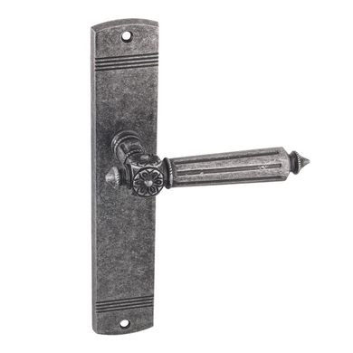 SIBA Ручка дверна RIMINI на планці гладка антічне срібло матове (84 84)