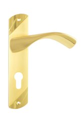 SIBA Ручка дверна SIENA на планці PZ - 62 мм мат.золото - поліров.золото (29 09)
