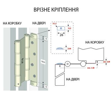 Петля барная ALDEGHI LUIGI 87AC155-40 155 мм AC хром