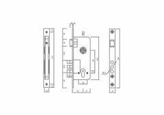 SIBA Замок врезний 10152/3MR 85/45 мм 3 риг. антична бронза AB