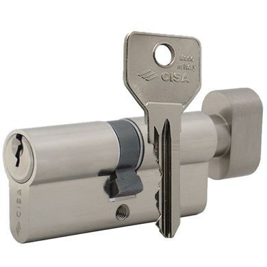 Цилиндр CISA C2000 90T (30*60T) никель матовый 3 ключа