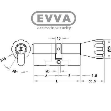 Цилиндр EVVA MCS 112 KZ 66/K46 NI