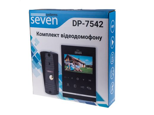 Комплект домофона 4 дюйма с вызывной панелью SEVEN DP–7542 Kit black