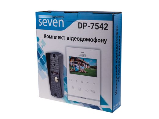 Комплект домофону 4 дюйми з панеллю виклику SEVEN DP–7542 Kit white