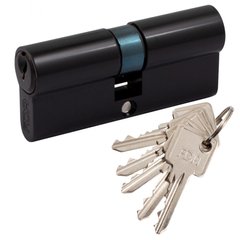 Циліндр дверний RDA 35/35 мм, англійський ключ/ключ, 5 ключів чорний