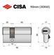 Цилиндр CISA ASIX P8 PRO 90 (30*60) никель матовый 5+1 ключ