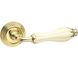 Дверна ручка Fimet Lady полірована латунь/білий фарфор золота смужка