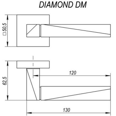 Ручки дверні FUARO DIAMOND DM SN/CP-3 матовий нікель/хром