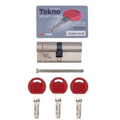 Цилиндр CISA Astral Tekno PRO 90 (40*50) никель матовый 3 ключа