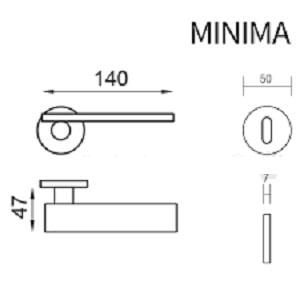 Ручка дверная DND by Martinelli MINIMA - хром/матовый хром MN12-ZCCS