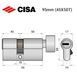 Цилиндр CISA ASIX P8 95T (45*50T) никель матовый 3 ключа